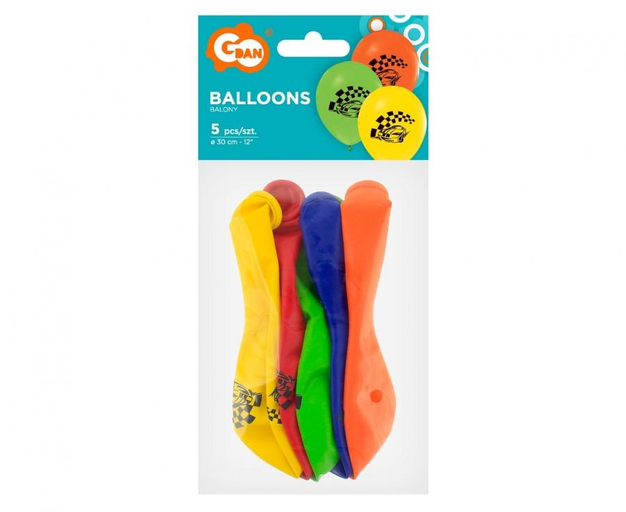 Balony samochody wyścigowe 12"/5szt. Godan